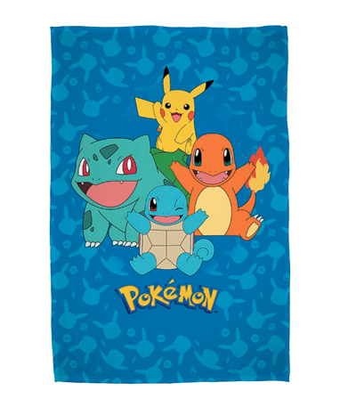 Pokemon Tæppe - Starter Pokemons - 130x160cm