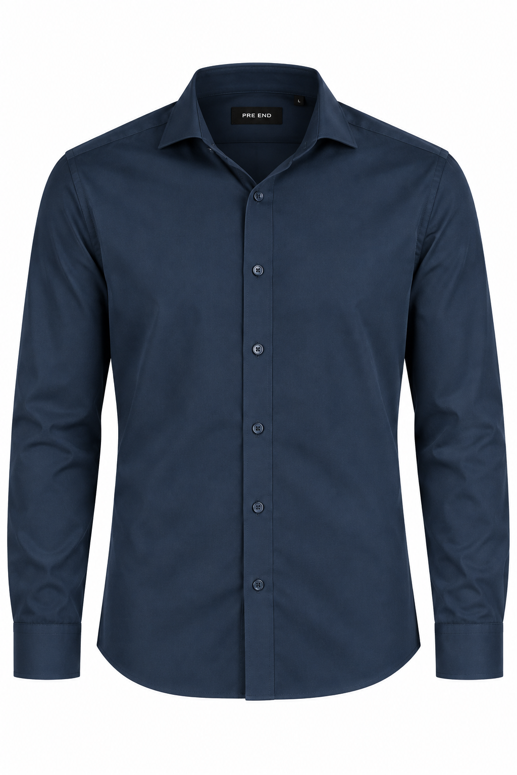 Pre End - Strygefri Bomulds Skjorte I Navy