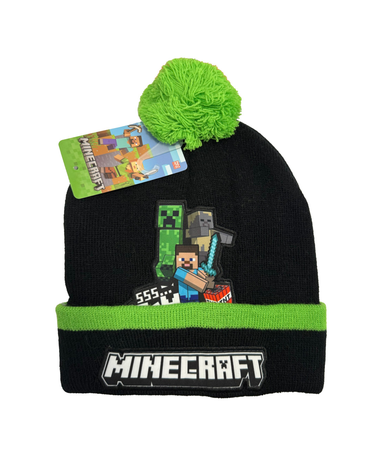Sort Minecraft Hue Med Steve Og Grøn Kvast