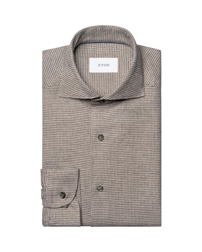 Houndstooth Check Flannel Shirt